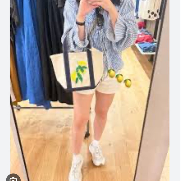 Lemon Embroidered Canvas Tote Bag Beaded Canvas Tote - Picture 5 of 5